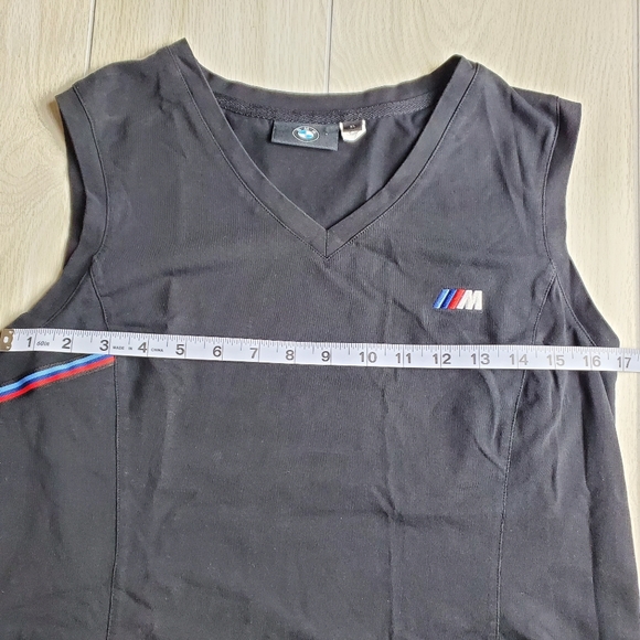 Authentic BMW M3 Racing Stripe Sleeveless Lycra Stretch V Neck Top size XL - Picture 8 of 9